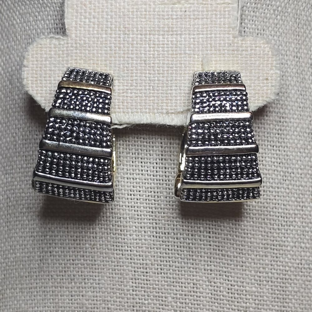 Elegant Silver and Gold Women's Clip-on Earrings